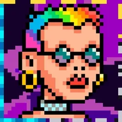 PIXEL TRIP — Teal Villain Lady #2699