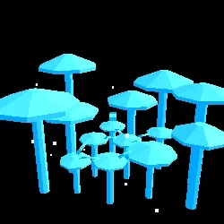 mushroom forest (キノコの森): topaz stranded (white glitched)