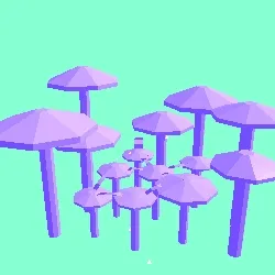 mushroom forest (キノコの森): lavender quartz aboreal (white fragmented)