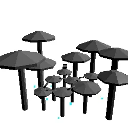 mushroom forest (キノコの森): obsidian void (green glitched)