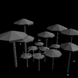 mushroom forest (キノコの森): obsidian stranded (white ethereal)