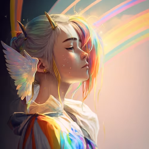 Rainbow Hair Girl