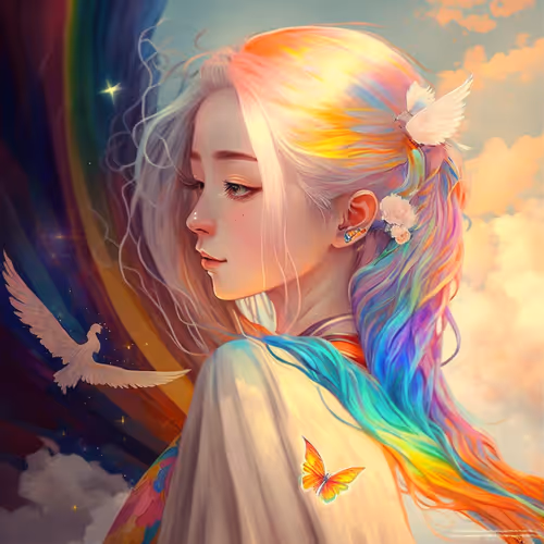 Rainbow Hair Girl