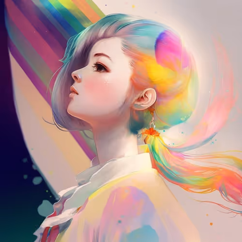 Rainbow Hair Girl