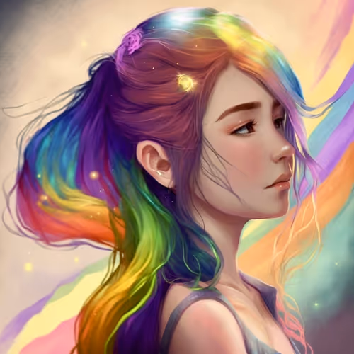 Rainbow Hair Girl