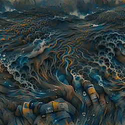 WATERCOLOR GIANT WAVES WATER ELEMENT