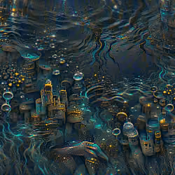 GLIMMERING UNDERWATER CITY WATER ELEMENT