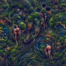 WATERCOLOR GARDEN OF EDEN EARTH ELEMENT