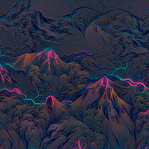 NEON MOUNTAIN RANGE EARTH ELEMENT