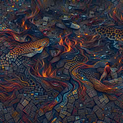 MOSAIC RIVER OF FLAMES FIRE ELEMENT