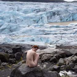 Sitting at the glacier