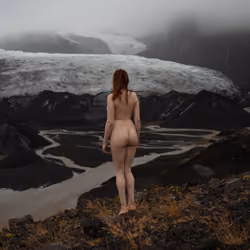 In front of the glacier