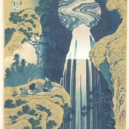 Wind and Thunder at Amida Glitch Falls, 1827 (Hokusai)