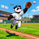 Baseball Panda – Outfielder Catch