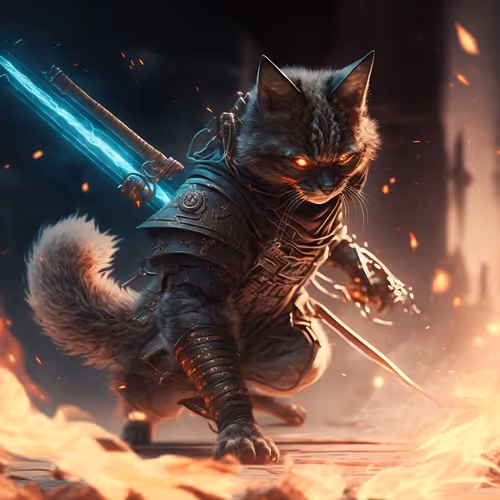 Cyberpunk Ninja Cats #1