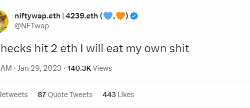 Niftywap Eth Eat Shit