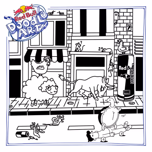 Red Bull Doodle Art Collection Mentored By Burnt T