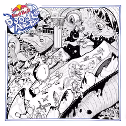 Red Bull Doodle Art Collection mentored by Burnt Toast #1366/12935