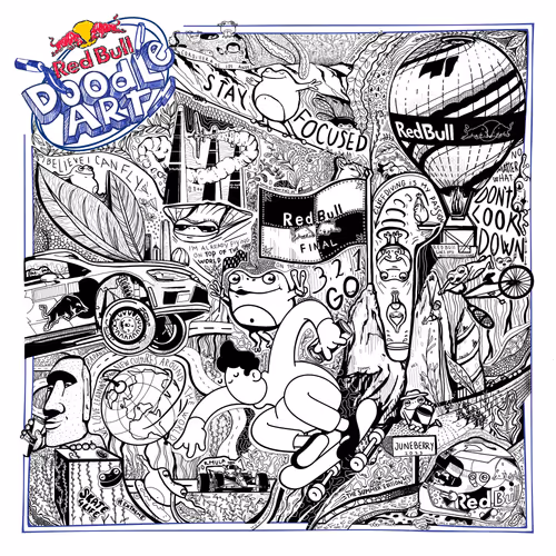 Red Bull Doodle Art Collection Mentored By Burnt T