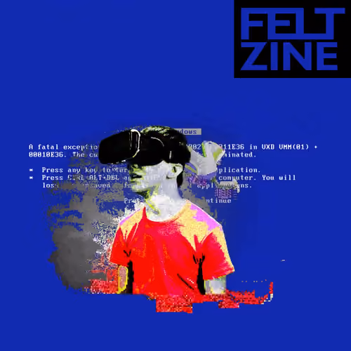 Canvas #382: blue screen. — vr. — flowers. — black box logo. — dreamscape
