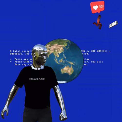 Canvas #297: blue screen. — internet artist. — global lockdown. — walking for clout. — dreamscape