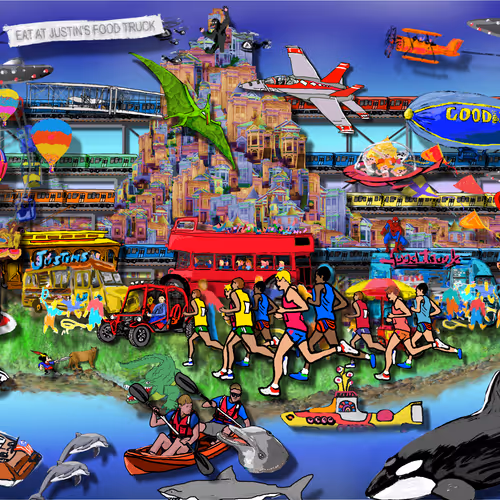 City Energy Extreme Nuovo City Trains and Kayak 3D NFT Pop G
