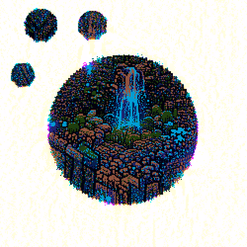 GLOWING WATERFALL PLANET