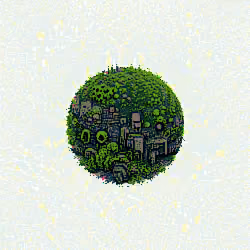SPARKELING OVERGROWN CITY PLANET