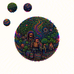 TIE DYE ALIENS PLANET