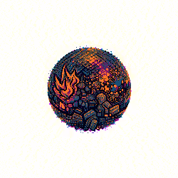 METALLIC FIRE PLANET