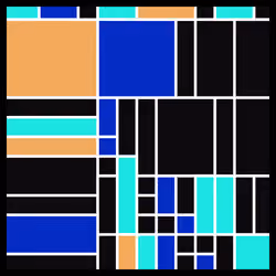 Composition with Blue Turquoise and Orange