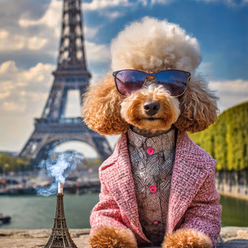 Paris, the dog wif out hat