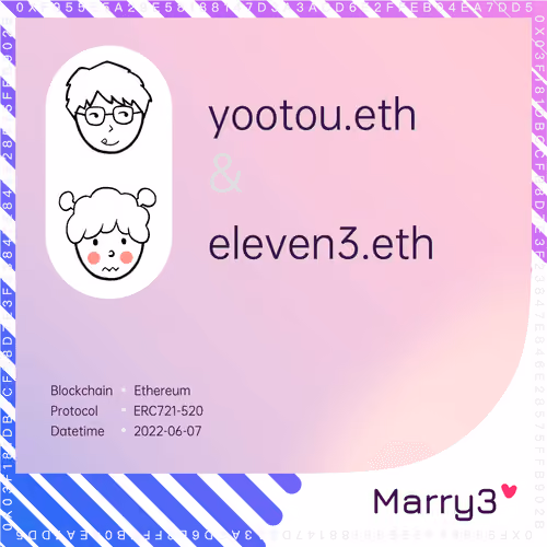 Marry3 #1 yootou.eth&eleven3.eth
