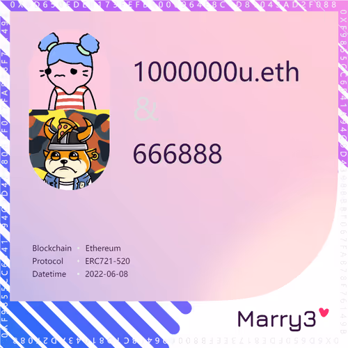 Marry3 #29 1000000u.eth&666888