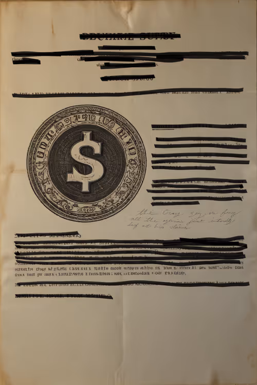 Ministry of State Security File #6, a declassified-file style artwork from The Satoshi Files.