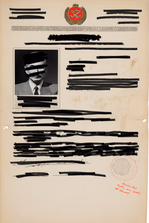 KGB File #2, a declassified-file style artwork from The Satoshi Files.