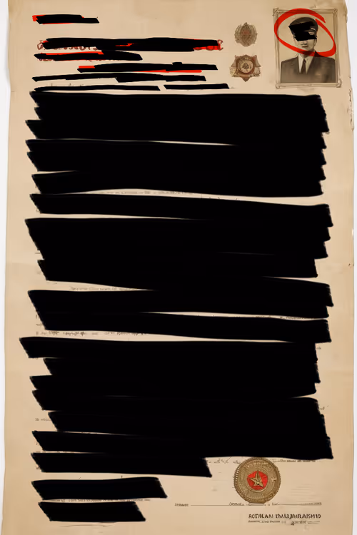 KGB File #3, a declassified-file style artwork from The Satoshi Files.