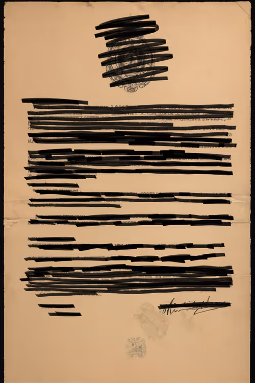 Ministry of State Security File #2, a declassified-file style artwork from The Satoshi Files.