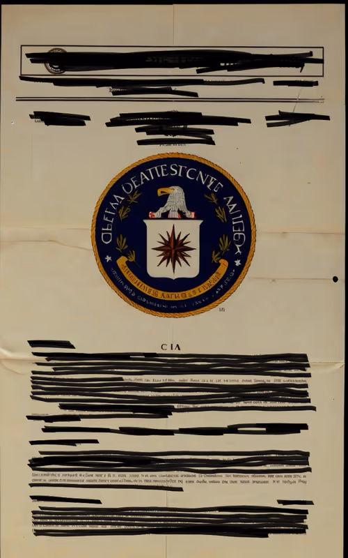 CIA File #9, a declassified-file style artwork from The Satoshi Files.