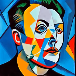 a cubist picture of elon musk