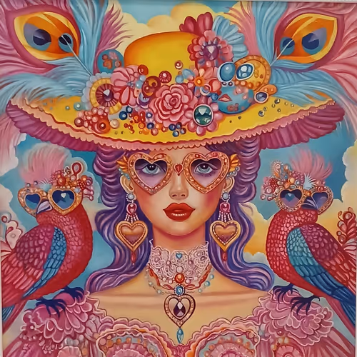 NFT Oil Painting Wonder Birds Peacock