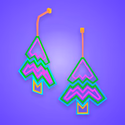 Christmas Light Tree Earring