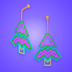 Christmas Light Tree Earring