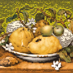 bowl of citrons, modified by ascii elements.