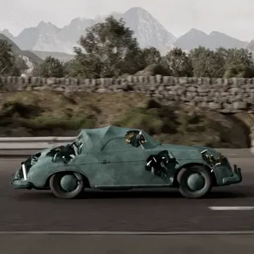Eroding And Reforming Digital Sculptures Cars