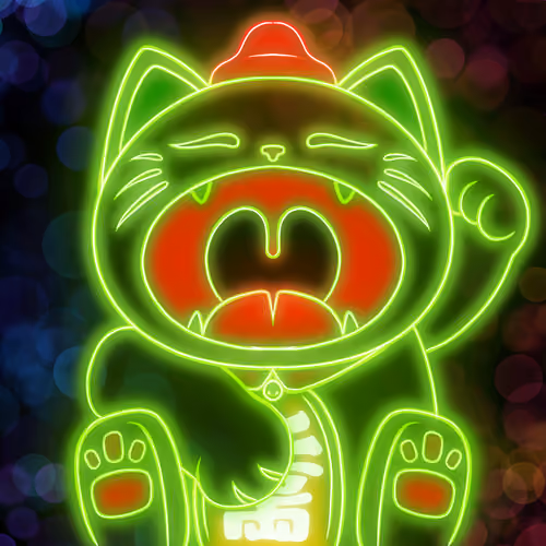 018- Neon Cat X Donuts Nrcrw