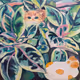 Cat Garden on canvas