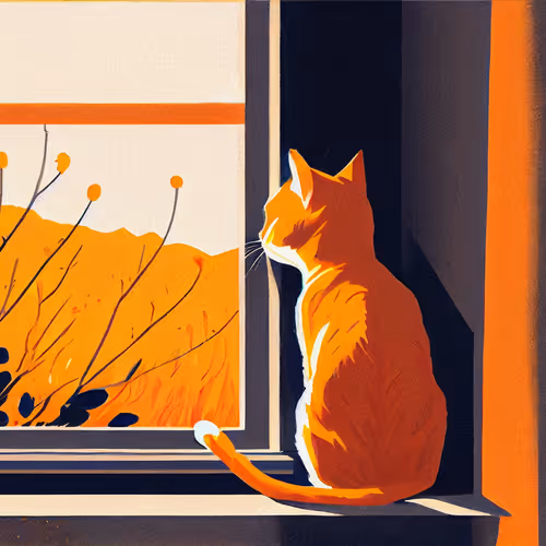 Cats By The Window Sunny Days