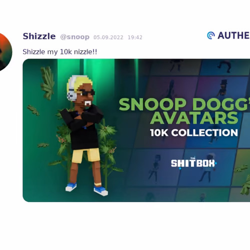 Authencity publication by Shizzle  (@snoop)