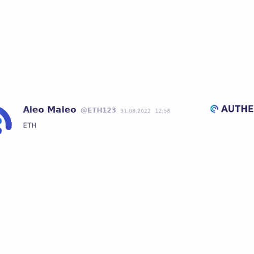 Authencity publication by Aleo Maleo (@ETH123)